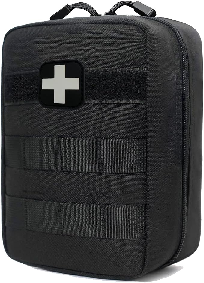 First Aid Kit EMT Medical IFAK Pouch Molle Tactical Med Emergency Bag Black | Molle Tactical Trauma Utility Emergency Kits for Camping Home Car Hiking Hunting