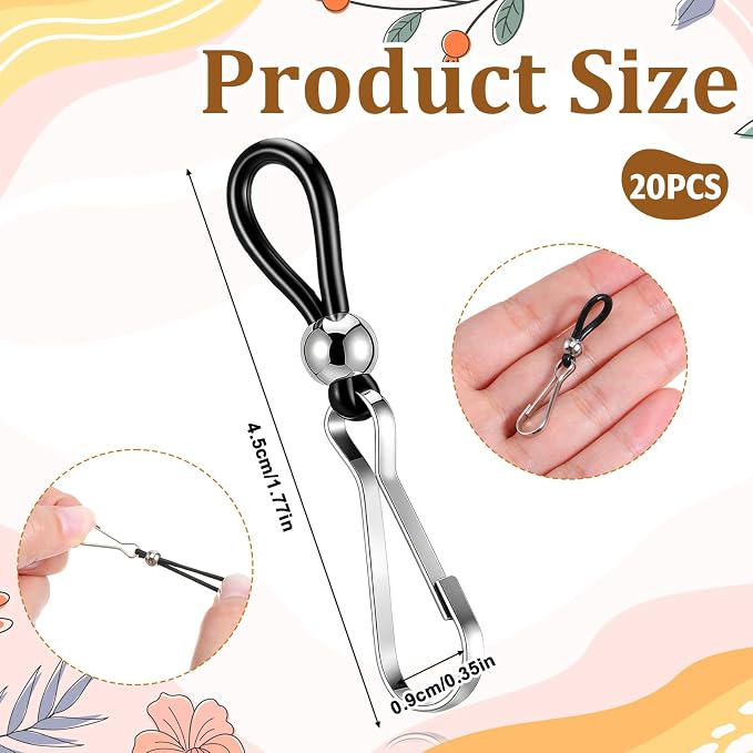 Jeans Zipper Holder, 20 Pcs Black Zipper Stopper for Pants and Skirt, Adjustable Zipper Puller Tool, Jean Buttons Clasps to Pants Up Stop Slipping