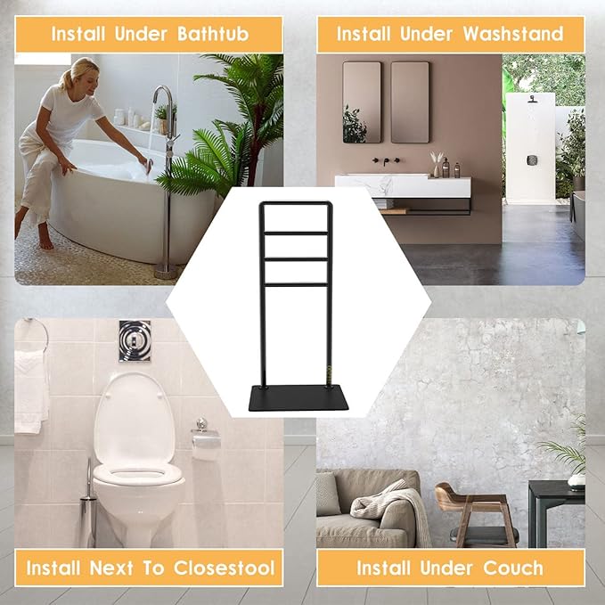 yeezoo Chair & Couch Stand Assist bar, Stand Assist Rail with Non-Slip Covers, Four Heights Heavy Duty Assist bar for Seniors Elderly, Adults and Others who Need Extra Help(Polished Black)