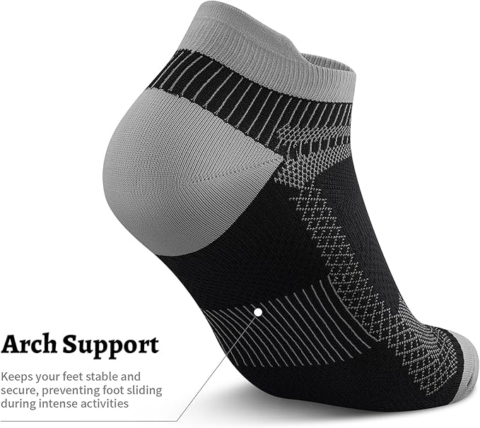 PAPLUS Ankle Compression Sock for Men and Women 2/4/6 Pairs, Low Cut Compression Running Sock with Ankle Support