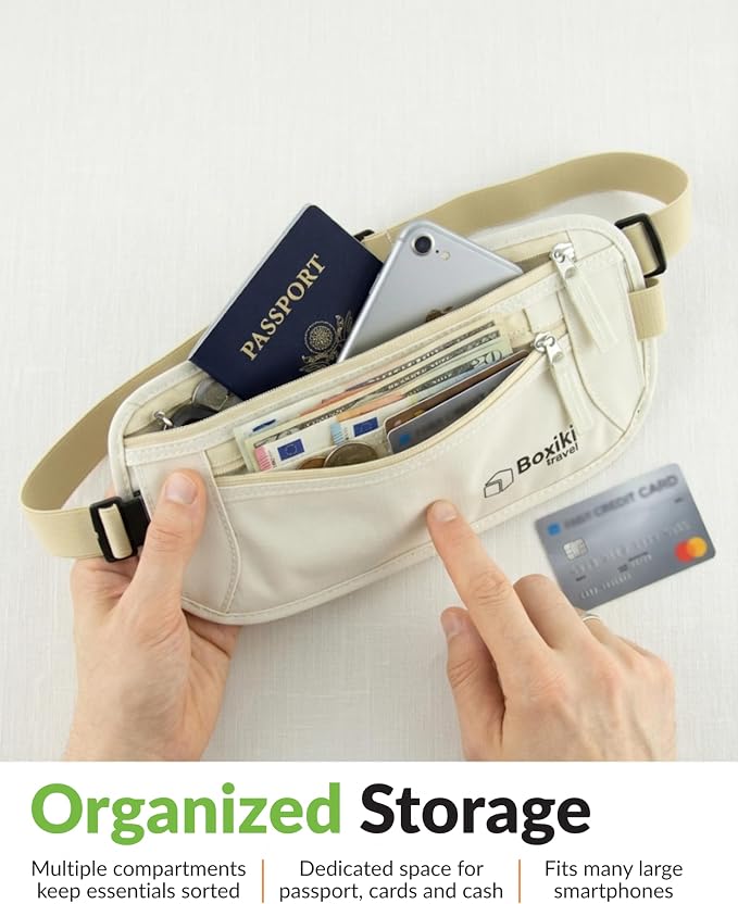 RFID Blocking Money Belt for Travel – Ultra Comfortable Hidden Travel Wallet, Lightweight & Water-Resistant with Adjustable Strap – Secure Cash & Passport Holder for International Trips & Theme Parks
