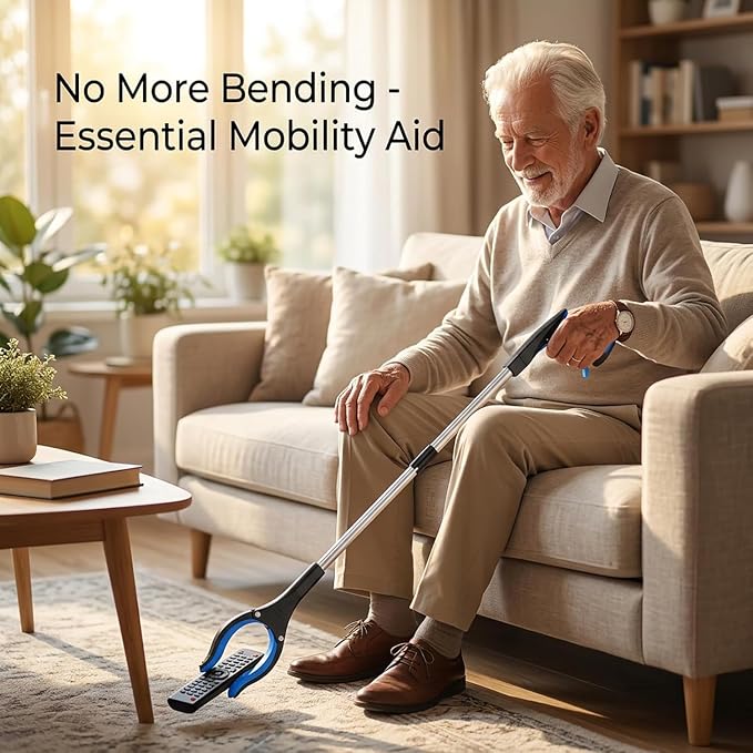32" Grabber Reacher Tool (2-Pack), Foldable Trash Picker Upper with 360° Rotating Jaw & Magnetic Tip, Heavy Duty Reaching Assist Stick for Seniors, Post Surgery Recovery Must Haves Mobility Aid