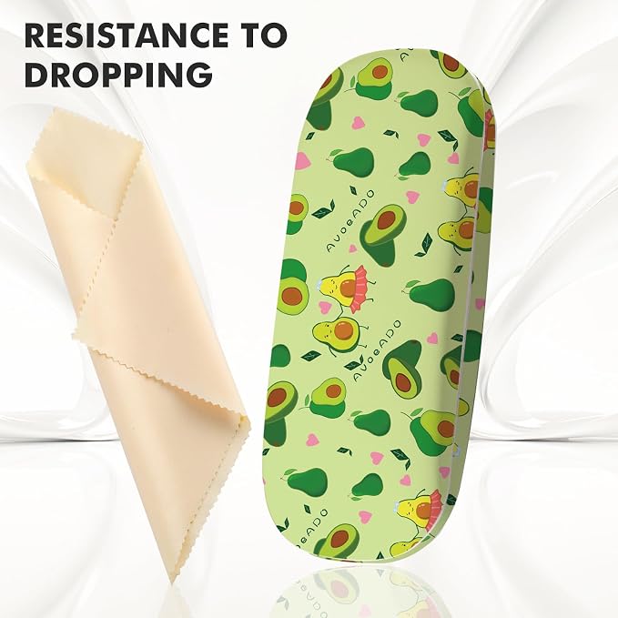 Glasses Case Hard Shell,Portable Protective Eyeglasses Case, Eyeglass Holder Box with Cleaning Cloth, for men women