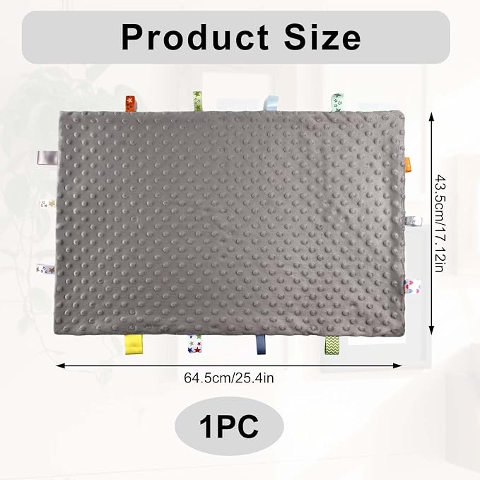 Fidget Blanket for Adults with Dementia, Sensory Blanket Mat for Alzheimers Patients, Dementia Activites for Senior, Gift for Dementia Patients,Sensory Toys for Autism (Gray)