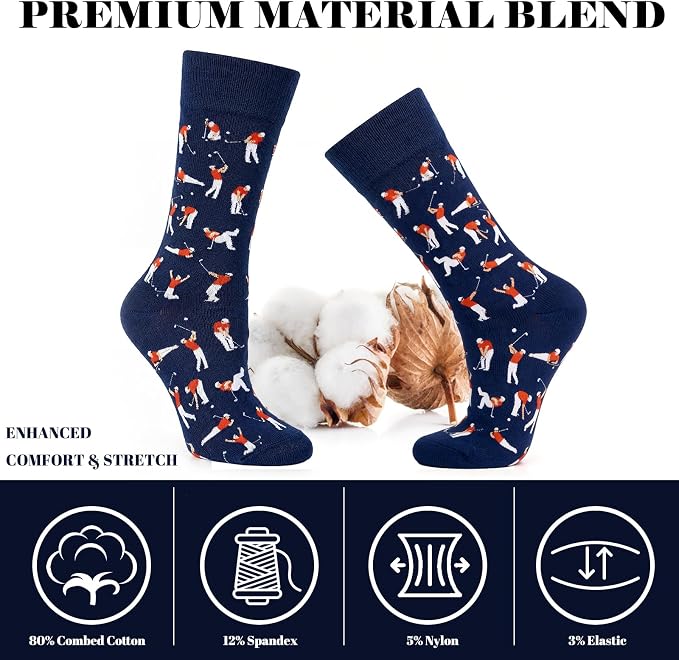 Homsolver Golf Socks for Men - Funny Gift for Dad, Golf Accessories for Men, Novelty Birthday Gifts for Golfers, Angry Golfing Apparel, Size 8-12