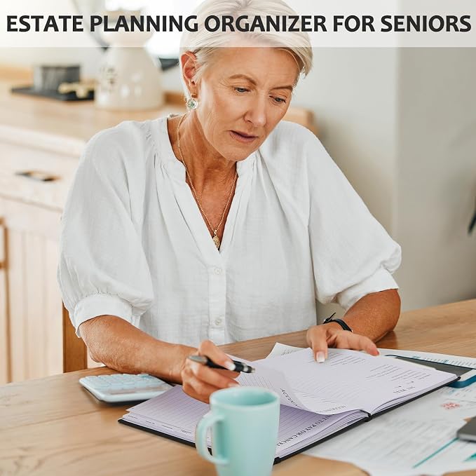 End of Life Planner, Guided Estate Planning Organizer with Tabs, Last Wish, Will Preparation, Funeral Planning, Final Arrangements Notebook for Beneficiary, in Case of Death Organizer 7.5"X9”-Black