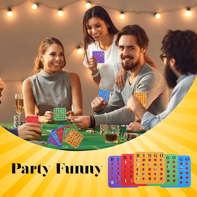 5 Packs Bingo Cards for Seniors, Shutter Slide Bingo Cards for Parties, Travel, Camping, Family Gatherings, School and Office Activities
