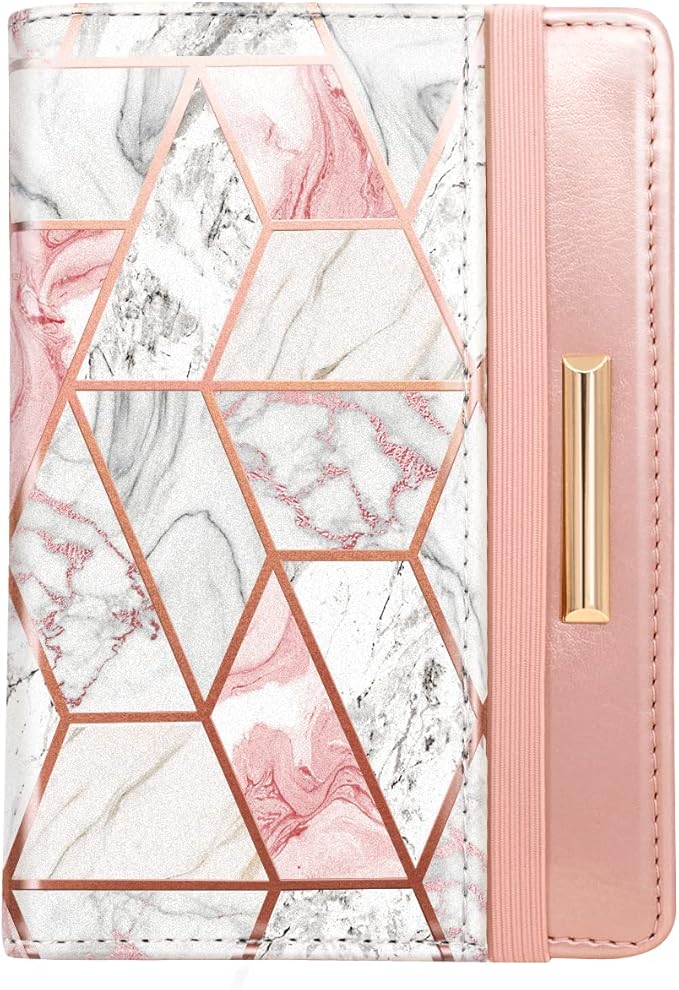 Coco Rossi Passport Holder for Travel Women Slim RFID Passport Cover Wallet | Travel Essentials, Passport Book Holders, Passport Wallet Cover Case, PU Leather, Cute, Thin, Spliced Design, Gold Line