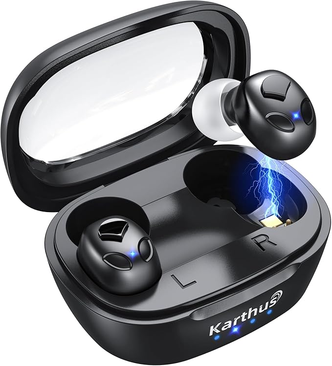 Karthus Rechargeable Hearing Aids for Seniors, OTC Hearing Aids with Hearing Loss, Clear Sound & Noise Reduction,80Hrs Long-Lasting Battery, Comfort & Invisible Design for Adults & Elderly, Black