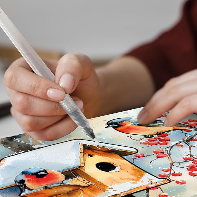 QUOKKA Water Painting Dementia Activities for Seniors – Alzheimer’s Products for Elderly – Reusable Water Doodle Set Songbird Serenity – Activity Kits for Dementia Patients – Crafts for Seniors
