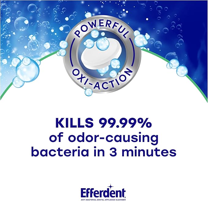 Efferdent Retainer Cleaning Tablets, Denture Cleaning Tablets for Dental Appliances & DenTek Triple Clean Advanced Clean Floss Picks, No Break & No Shred Floss, 150 Count