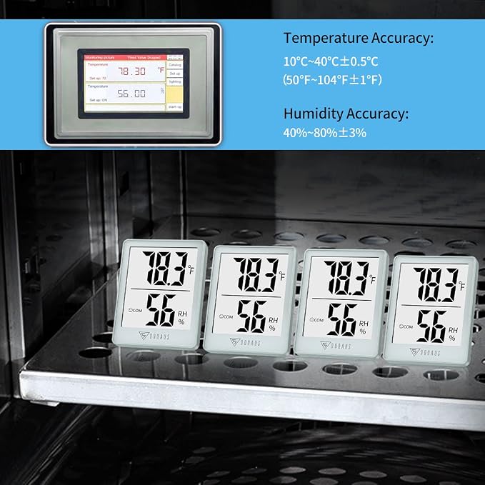 DOQAUS Digital Hygrometer Indoor Thermometer Humidity Meter, Blue | Mini Room Thermometer, 5s Fast Refresh, Accurate Temperature and Humidity Monitor for House, Baby Room, Greenhouse, Incubator
