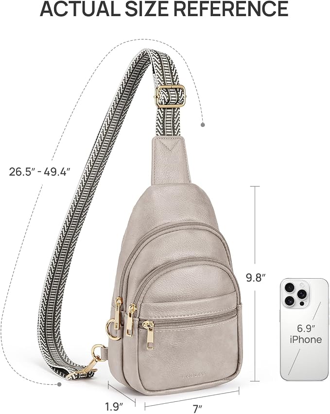 CHOLISS Anti Theft Small Sling Bag for Women and Men RFID Leather Crossbody Bags Fanny Pack Chest Bag Travel Purse Daypacks