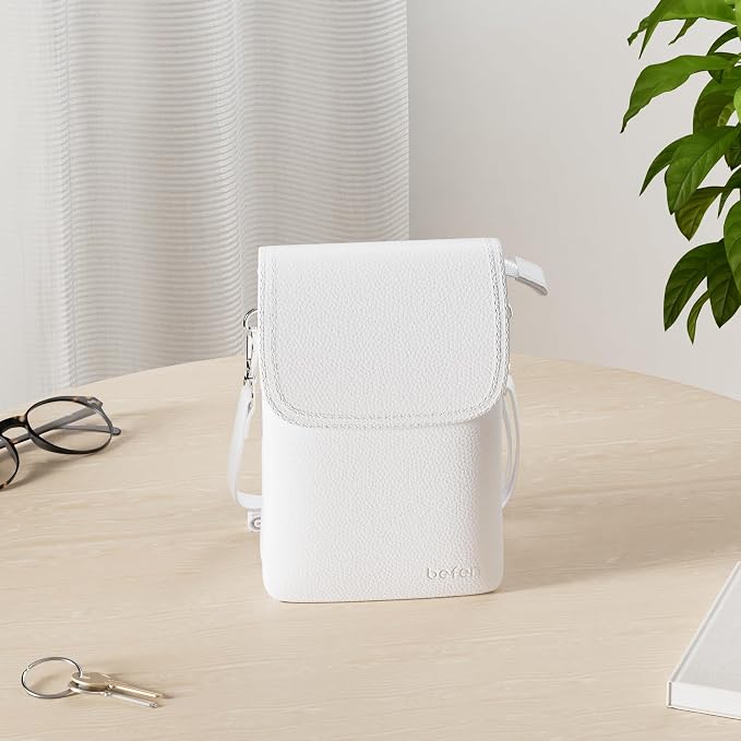 befen Genuine Leather Small Crossbody Bags for Women Cell Phone Travel Bag | Soft Real Leather, Adjustable Shoulder Strap, Card Slots, Compact Size, Daily Travel Shopping Outing Use, Phone Purse