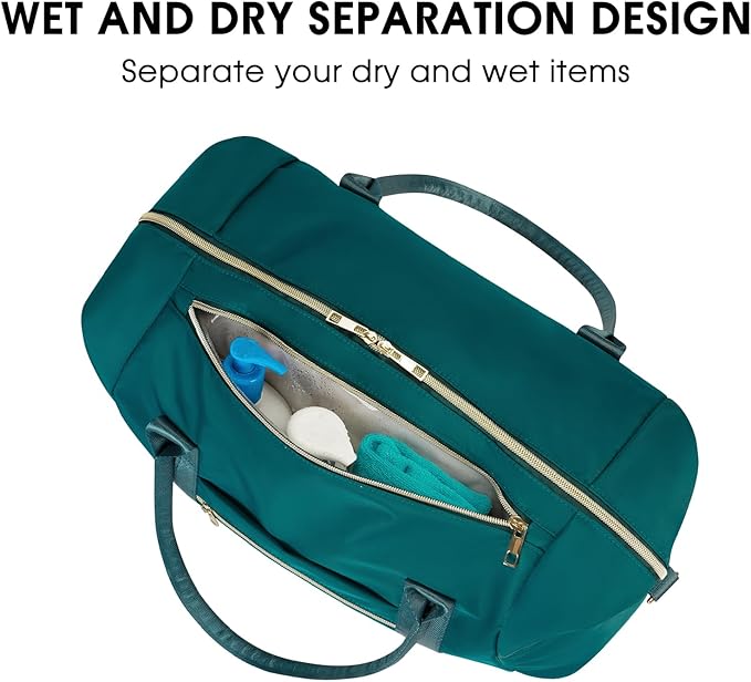 WANDF For Spirit Airlines Personal Item Bag 18x14x8 Underseat with Wet Pocket & Shoe Compartment & Tsa Approved Toiletry Bag