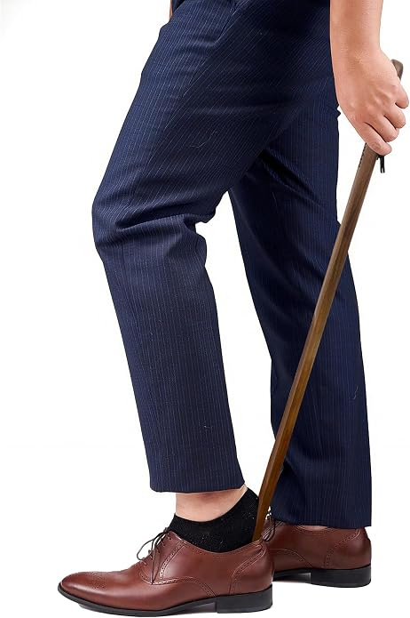 Myluxi Wooden Shoe horn Long Handle for Seniors Men,Women-23.6in Long Handled Shoehorn,Shoe Helper for Home/Travel