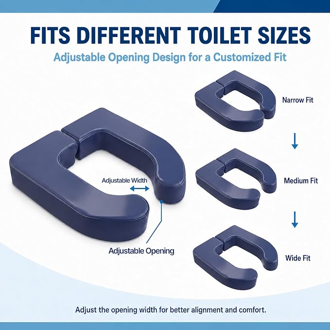 3 Inch Toilet Seat Cushion Riser Elevated for Seniors & Handicap, Blue