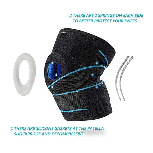 DOUFURT Knee Brace for Men & Women, Side Stabilizers & Patella Gel Pads | Plus Size Adjustable Knee Brace Support Relieves Meniscus Tears, Knee Pain, Arthritis, ACL/MCL Recovery, Daily Activities