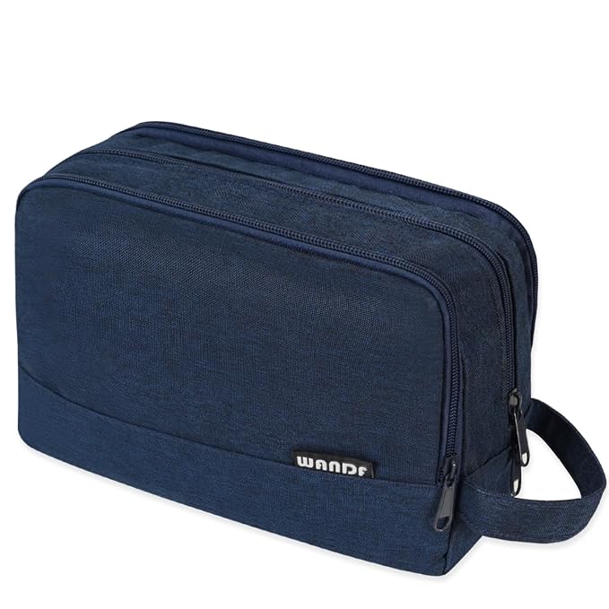 WANDF Travel Toiletry Bag for Men, Small Dopp Kit for Toiletries | Water-Resistant Fabric, Travel Bag for Toiletries, Compact Storage, Shaving Accessories, Weekend Trips