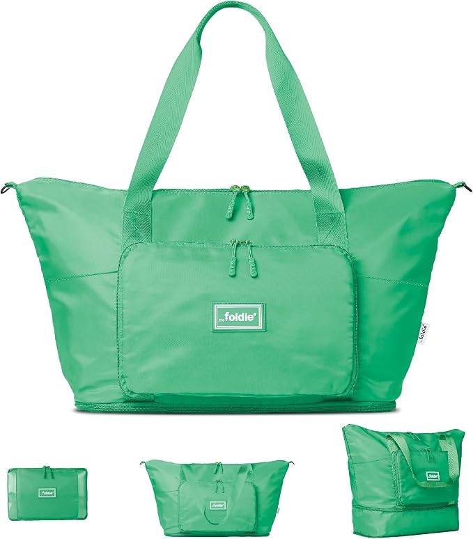 The Foldie Foldable Travel Bag for Women - 40L Weekender Bag with Multiple Pockets - Carry On Expendable Travel Bag
