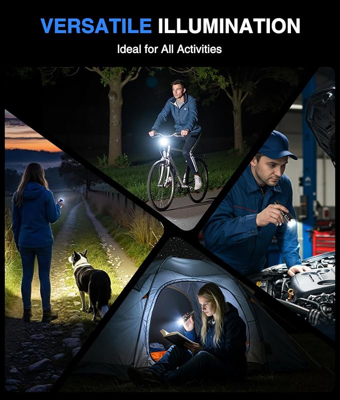LETMY 6 Pack Rechargeable Flashlights 2000 Lumens, 3 Modes Bright Small Flashlight for Home Tactical Flashlights Rechargeable, Zoomable LED Flashlights Waterproof for Outdoor,Camping Emergency