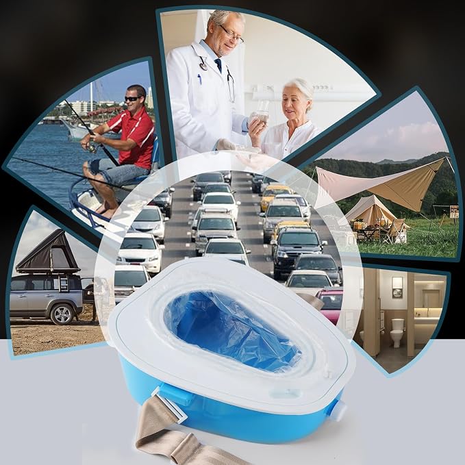 Portable Car Toilet-mobile emergency Toilet Urinal,portable potty for Adults/Children/Woman/Old man,for camping,car travel,traffic jam (blue)