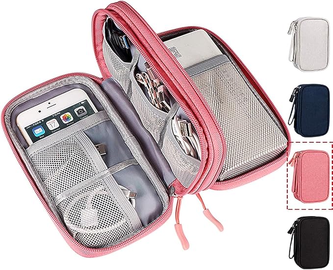 CAOODKDK Electronic Organizer Travel USB Cable Accessories Bag/Case,Waterproof for Power Bank,Charging Cords,Chargers,Mouse,Earphones Flash Drive