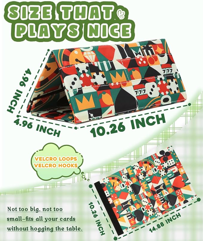 Playing Card Holders for Adults Bingo Pull Tabs Abstract Pattern | Gambling Tickets Card Game Holders for Canasta Poker Bridge Cards Casino