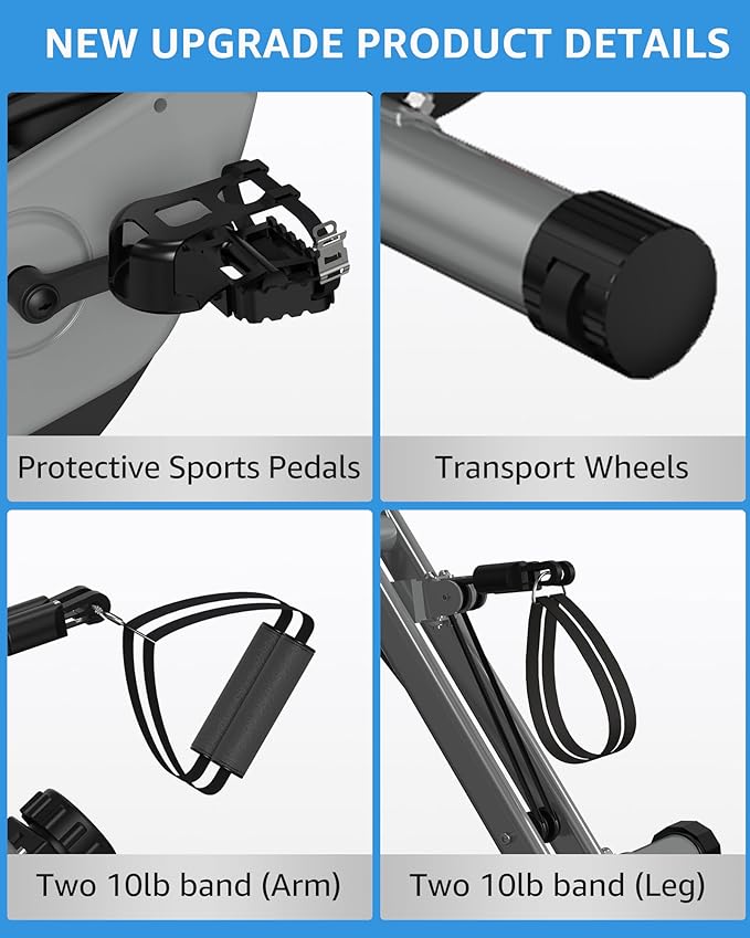 Foldable Exercise Bike for Small Apartments, Stationary Bikes for Home, Indoor Portable Cycling Bike with 16-Level Magnetic Resistance, 260LBS Capacity, 5.5 LBS Flywheel, for Small Space Workout 816
