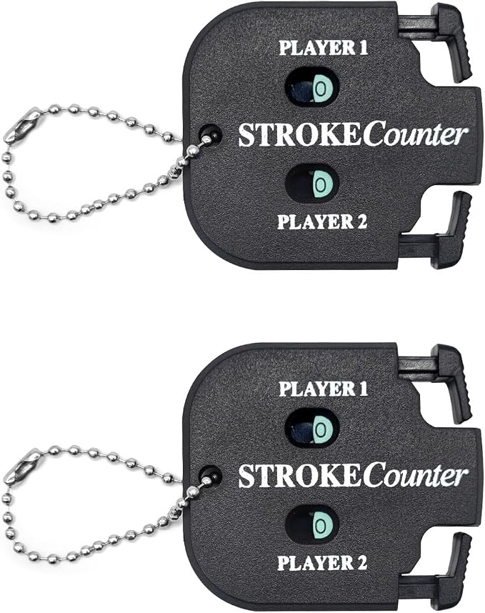 Medsuo 2pcs Golf Score Indicator 2 Player Stroke Counter Clicker Portable Golf Handy Count Shot for Different Kinds of Competitions and Games