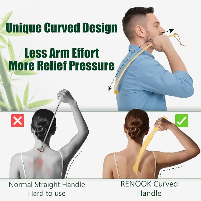 3 PCS Back Scratcher,17" Bamboo Wooden Back Scratchers | Strong Sturdy Self-Massager for Scratching Itches,Best Gift for Father's Day Pregnant Women&People Who Need Longer Hands