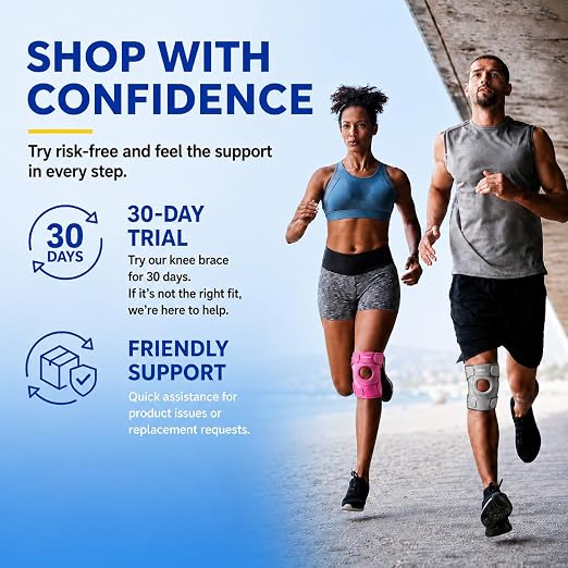 CAMBIVO ELITE Knee Brace with Side Stabilizers & Open Patella Gel Pad — Adjustable Support for Meniscus, Arthritis, ACL, MCL Recovery, Knee Support for Men and Women - Please Check Size Chart