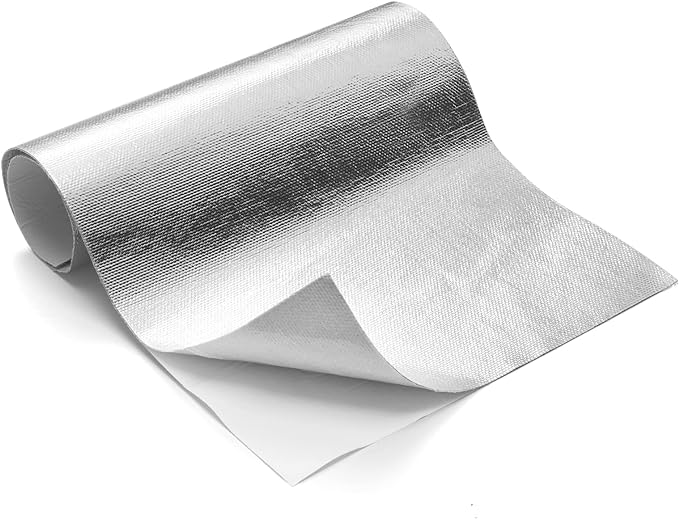 FLASLD Thermal Block - Automotive Heat Shield - Reflective Aluminum, Insulation & Adhesive 40'' X 80'', Aluminized Heat Shield Thermal Barrier Adhesive Backed Heat Blanket