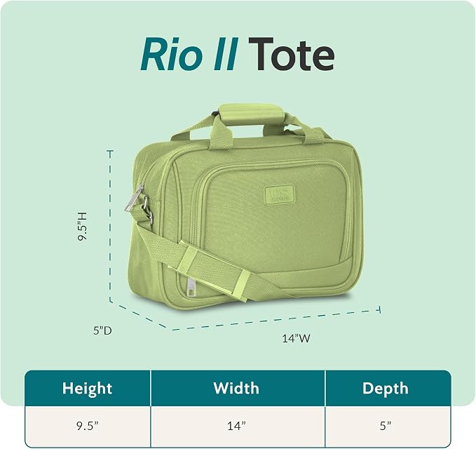 U.S. Traveler Rio 14" Travel Tote Bag, Lightweight 1200D Carry-On Bag for Women & Men
