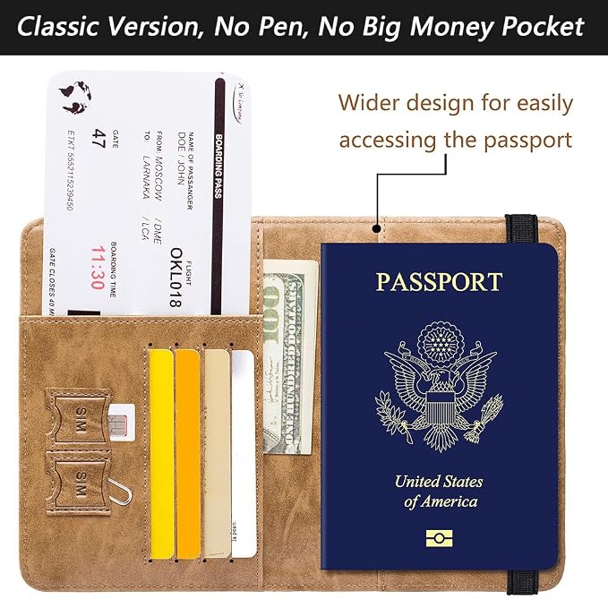 Passport Holder, Travel Essentials, Passport Cover, RFID Travel Wallet | Passport Wallet, Travel Accessories, RFID Blocking, Synthetic Leather Card Case, International Must Haves, For Women Men