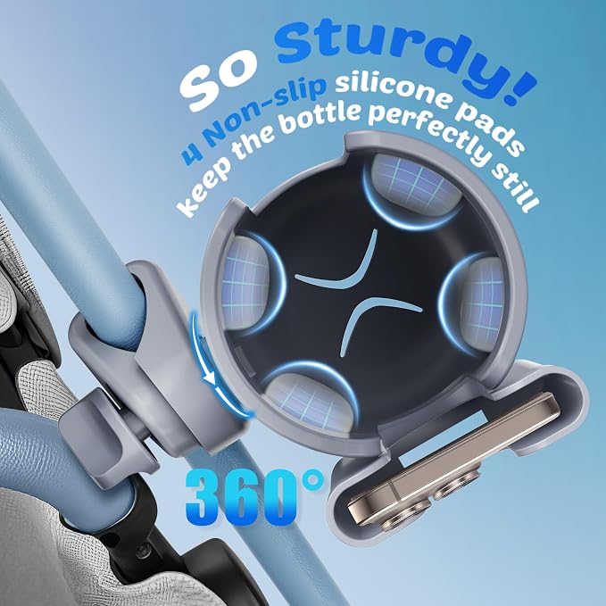 2-Pack Cup Holder for Walker: Wheelchair Cup Holder for Seniors and Adults | Bike/Rollator/Scooter/Golf Cart Stroller Accessories, Fits Uppababy, Nuna, Doona, Baby Travel Essentials, Gifts for New Mom