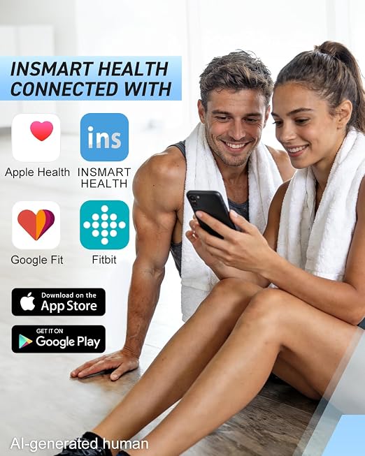 INSMART Smart Scale for Body Weight, Digital Bathroom Scale with BMI, Muscle Mass, Bluetooth Body Fat Scale,17 Body Composition Analyzer with Smart APP Sync Weight Scale, 400 lbs- Blue