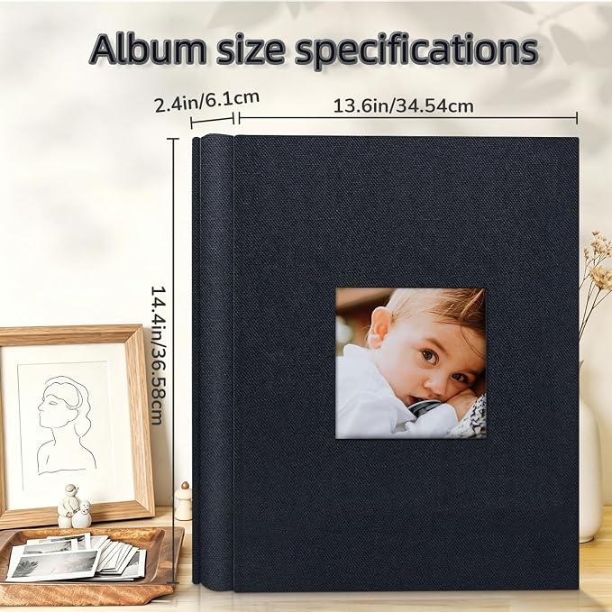 popotop Photo Album 4x6-600 Photos Photo Books with 600 Horizontal and Vertical Pockets,Linen Cover Albums for Family Wedding Anniversary Baby Vacation Pictures