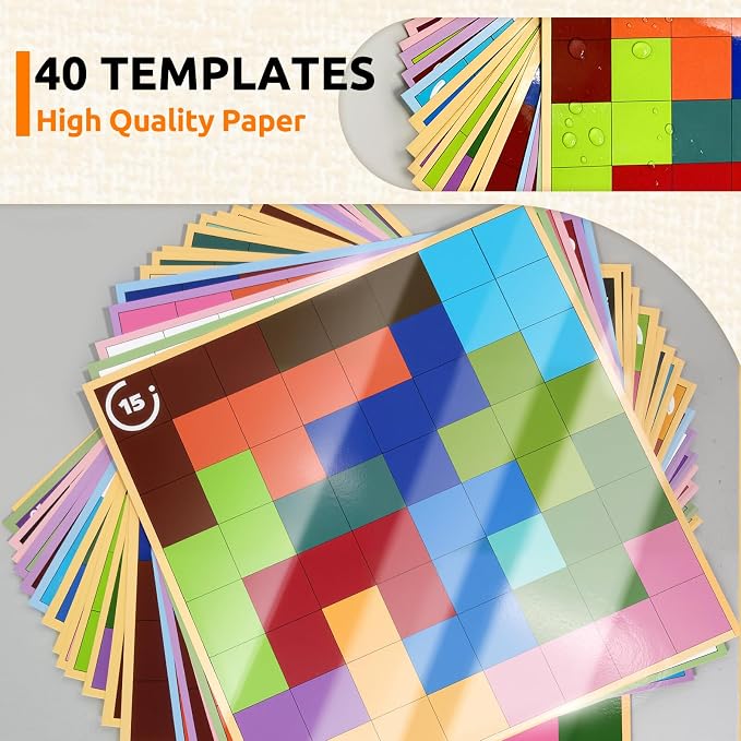 Wooden Tile Matching Game for Seniors, Dementia Activities with 40 Double-Sided Pattern Cards, Large Solid Wood Tiles and Felt Divider Storage Bag
