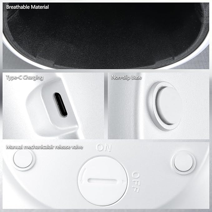 Hand Massager with Heat and Compression for Arthritis Pain Relief, with 5-Finger Individual Therapy, Fits All Hand Sizes,Rechargeable & Portable (White)