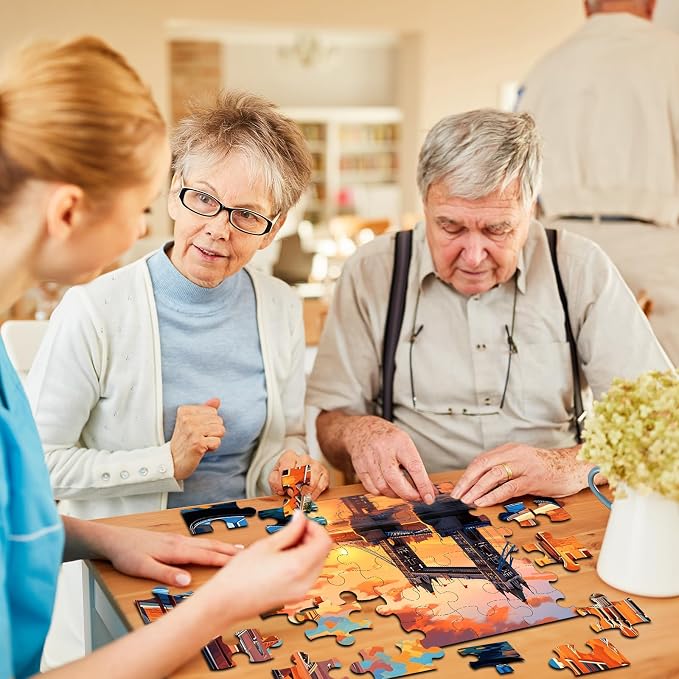 6 Pack 36-Piece Large Jigsaw Puzzles for Seniors Easy Dementia Alzheimer Products Dementia Activities Memory Training Game for Elderly Alzheimer's Patients in Nursing Home Gift (Style 3)