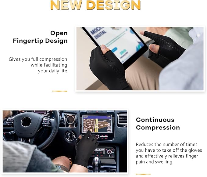 Copper Compression Gloves for Carpal Tunnel Relief, Arthritis Pain Relief Gloves for Women and Men