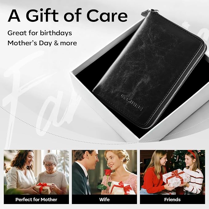 Manicure Kit, FAMILIFE Professional Manicure Set Nail Kit, 11 in 1 Stainless Steel Nail Clippers Set, with Portable Black Leather Travel Case Luxury Gifts for Him