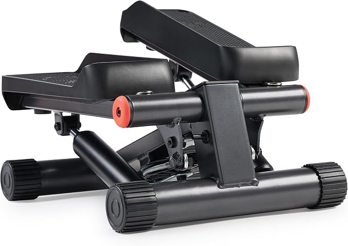 Sunny Health & Fitness Mini Steppers for Exercise at Home, Stair Step Workout Machine with Resistance Bands, Full Body Cardio Equipment, Optional Free SunnyFit App Connection Smart Stepper