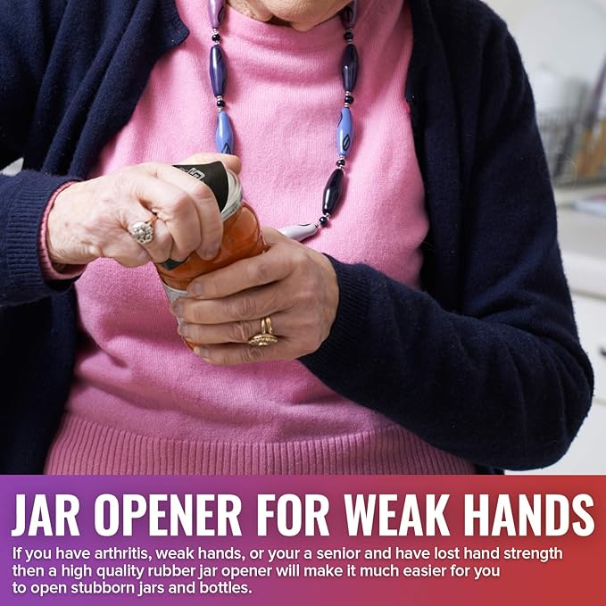 JAR HEADS Rubber Jar Opener Gripper Pad 5 Pack - Thick 5 Inch Grippers for Opening Jars Made in the USA - Jar Opener for Weak Hands & Seniors with Arthritis