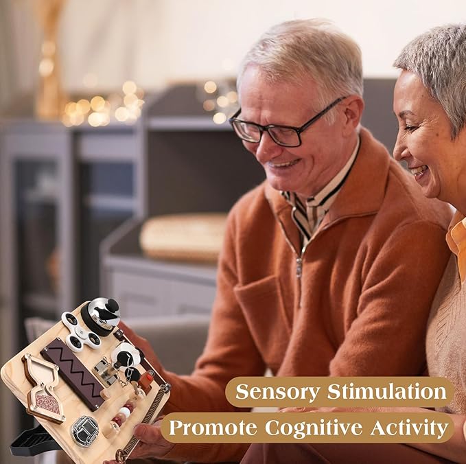 Fidget Busy Board for Adults with Dementia-Alzheimers Products for Elderly-Dementia Activities for Seniors-Memory Games for Autism Adult-Sensory ADHD Toys-Gift for Seniors Parents