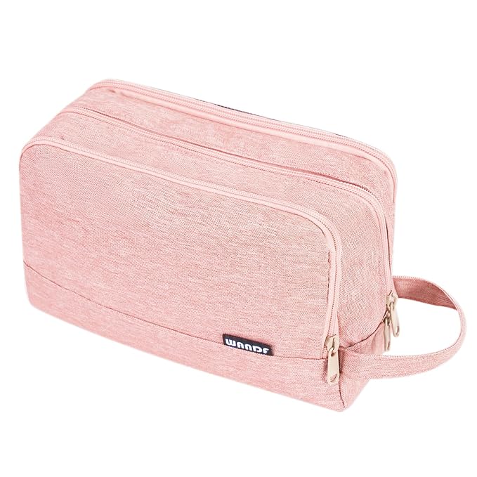 WANDF Travel Toiletry Bag for Men, Small Dopp Kit for Toiletries | Water-Resistant Fabric, Travel Bag for Toiletries, Compact Storage, Shaving Accessories, Weekend Trips