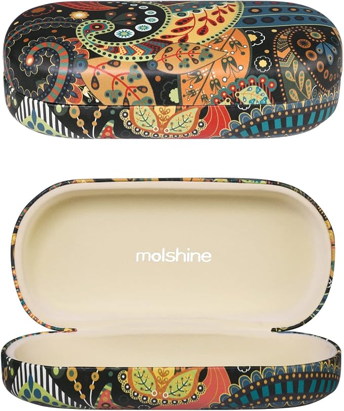 molshine Hard Shell Sunglasses Case,Classic Large Glasses Case for Women Men,Sunglass Eyeglasses
