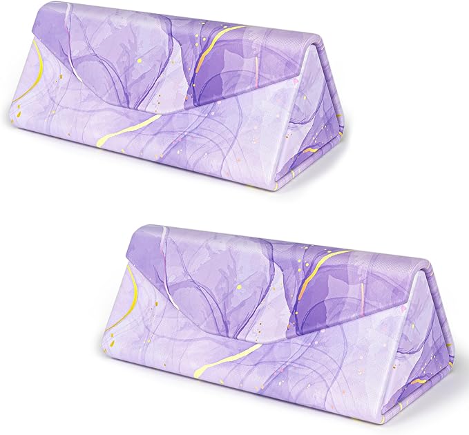 Sunglasses Case, Foldable Glasses Case, Magnetic PU Leather Hard Shell Folding Eyeglass Holder Box, Collapsible Unisex