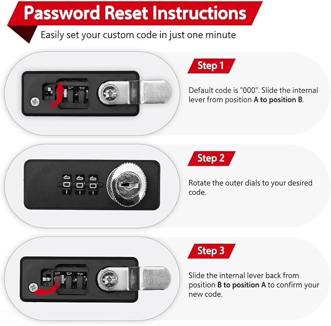 Wall-Mount Locking Medicine Cabinet: Large Metal Storage Organizer Box with Combination & Key Lock - Secure First Aid Medicine Cabinet for Bathroom Home Office(20.6" H x 15.75" W x 5.98" D)